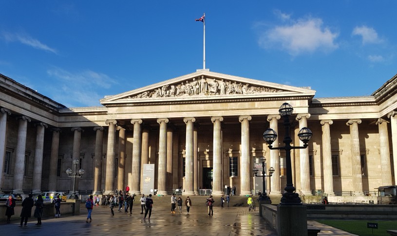 A photo of the outside of the British Museum