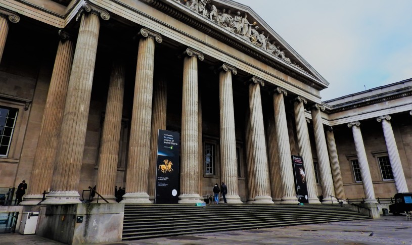 The front steps of the British Museum