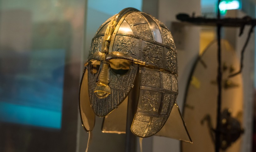 A photo of a Viking's helmet