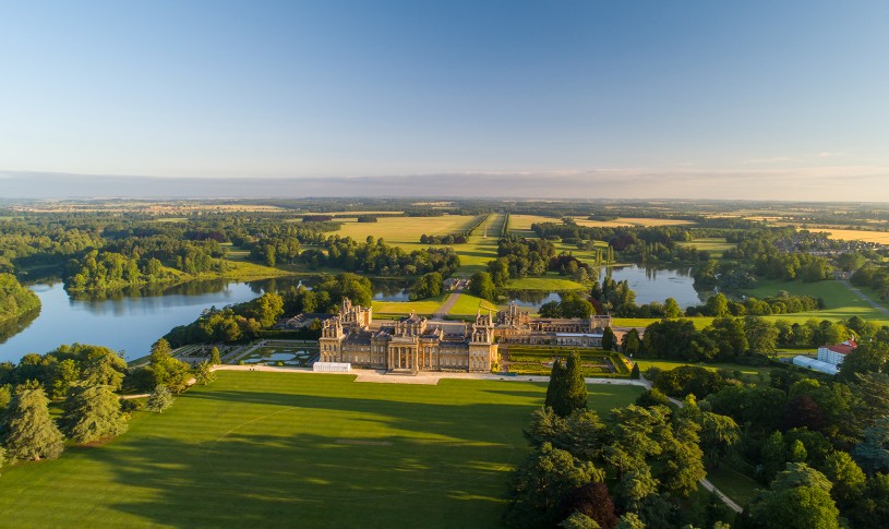 Blenheim Palace Park Gardens South Lawn Aerial