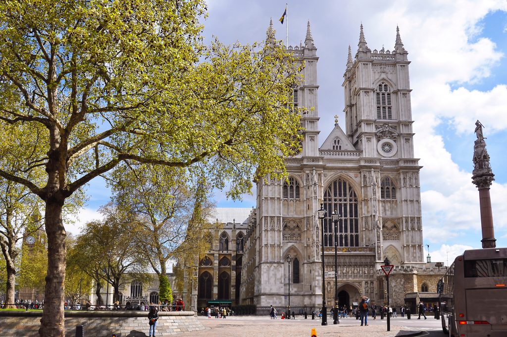 A photo of Westminster Abbey in London.